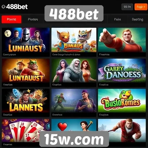 Variedade de jogos disponíveis na 488bet